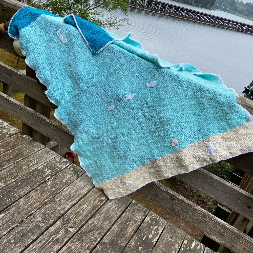Beach crochet blanket